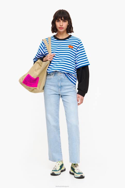 Bimba Y Lola раирана кучешка тениска син облекло 28R6R254