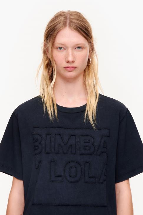 Bimba Y Lola памучна тениска с лого черен облекло 28R6R261