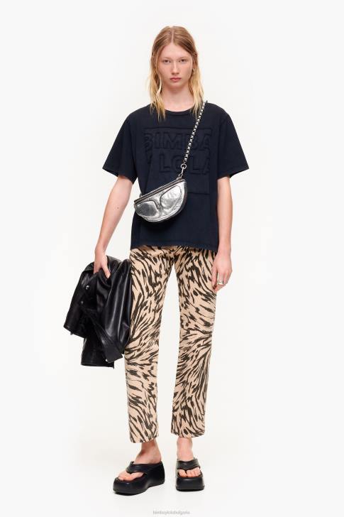 Bimba Y Lola памучна тениска с лого черен облекло 28R6R261