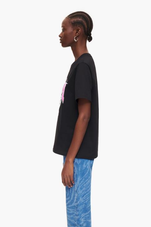 Bimba Y Lola тениска с логото на университета черен облекло 28R6R276