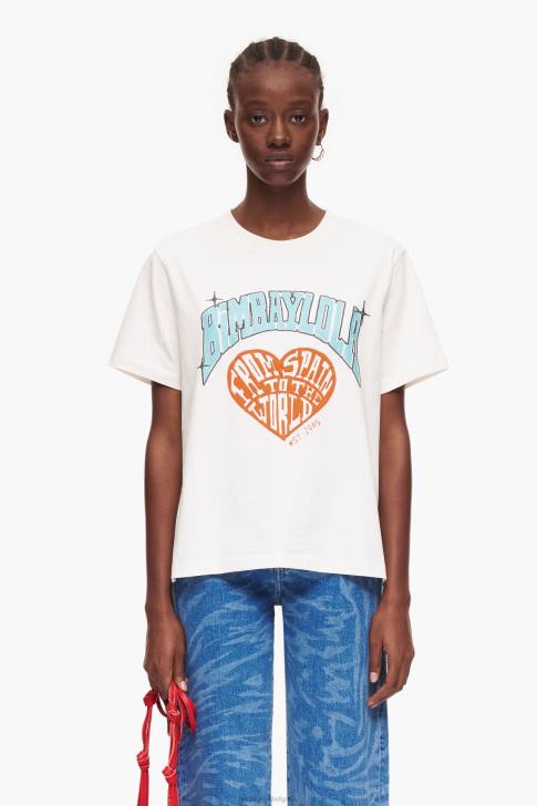 Bimba Y Lola тениска с логото на университета бяло облекло 28R6R277