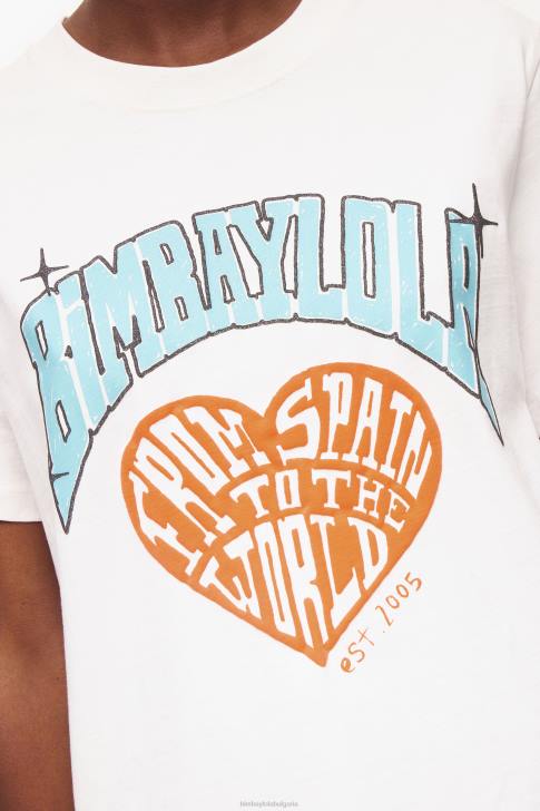 Bimba Y Lola тениска с логото на университета бяло облекло 28R6R277