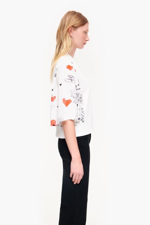 Bimba Y Lola тениска с двоен текстил с щампа сърце псевдоним облекло 28R6R282