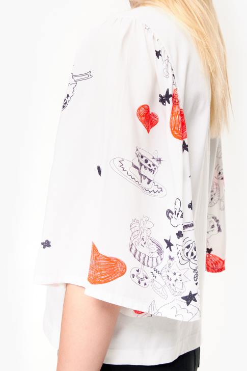 Bimba Y Lola тениска с двоен текстил с щампа сърце псевдоним облекло 28R6R282