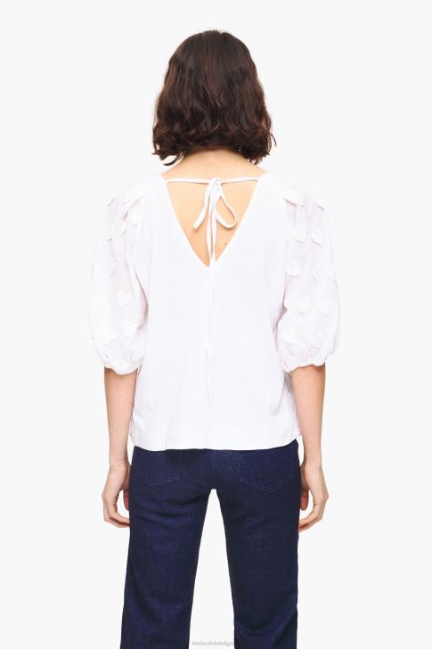 Bimba Y Lola тениска от двоен плат бяло облекло 28R6R285