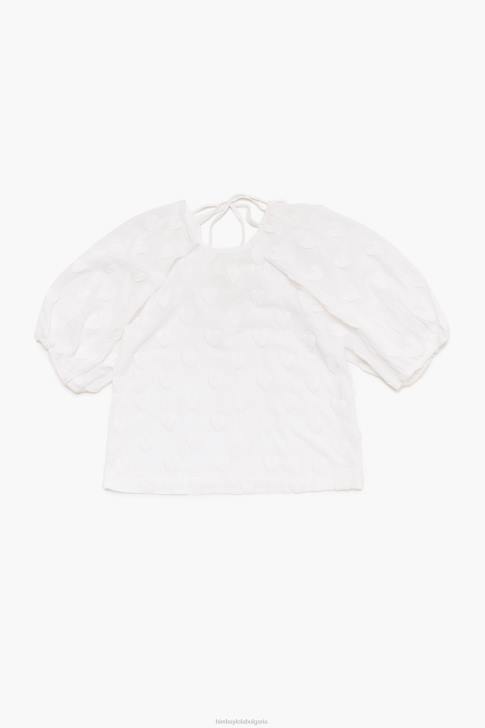 Bimba Y Lola тениска от двоен плат бяло облекло 28R6R285