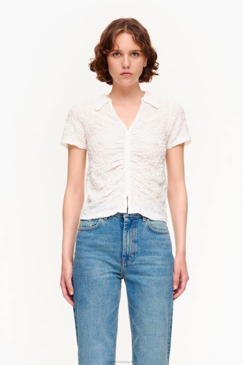 Bimba Y Lola текстурирана тениска с копчета слонова кост облекло 28R6R287