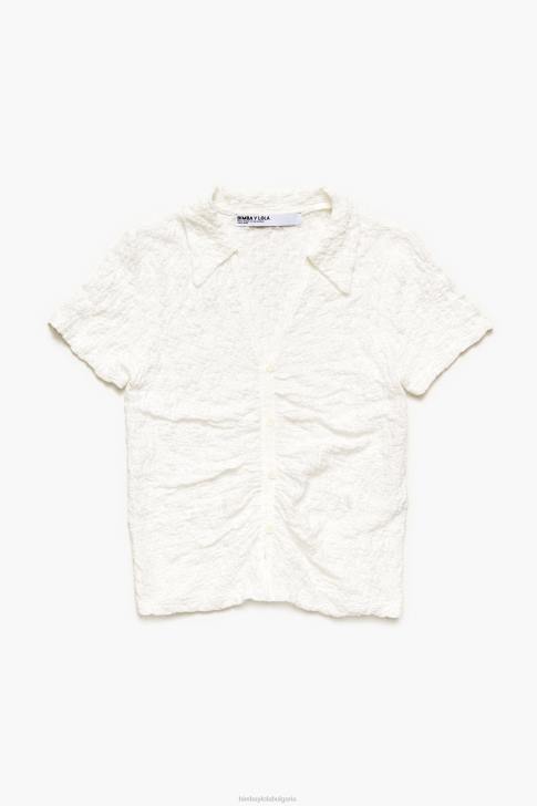 Bimba Y Lola текстурирана тениска с копчета слонова кост облекло 28R6R287