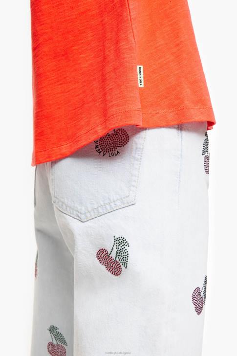 Bimba Y Lola памучна тениска корал облекло 28R6R295