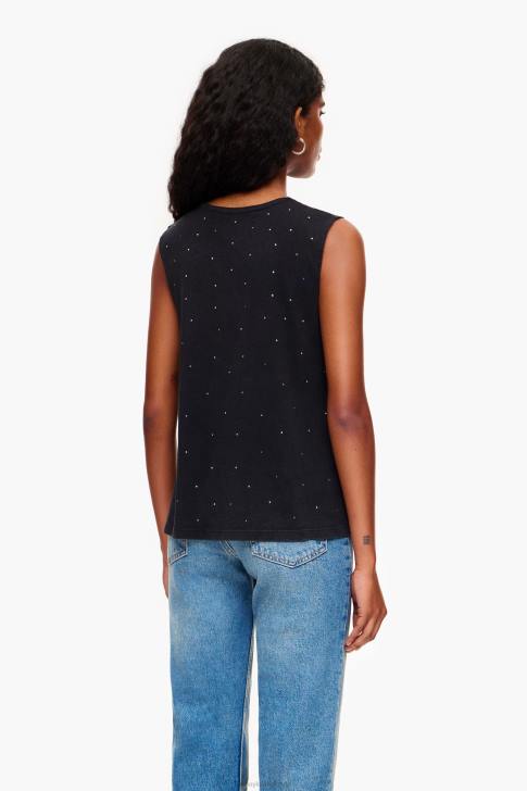 Bimba Y Lola многоцветна тениска с камъни черен облекло 28R6R297