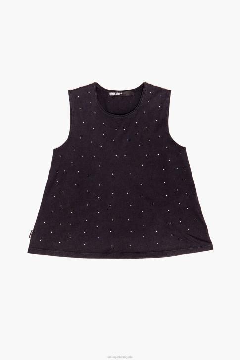 Bimba Y Lola многоцветна тениска с камъни черен облекло 28R6R297