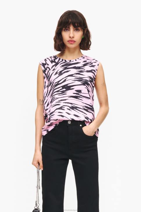 Bimba Y Lola двуцветна памучна тениска с крила на пеперуда розово облекло 28R6R299