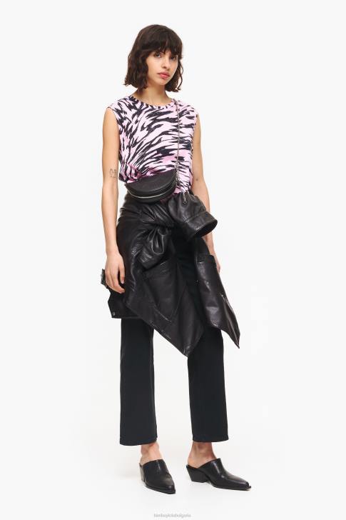 Bimba Y Lola двуцветна памучна тениска с крила на пеперуда розово облекло 28R6R299