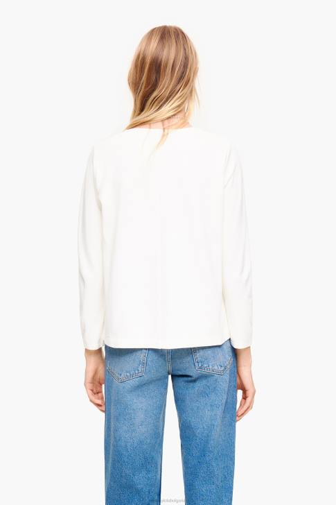 Bimba Y Lola плетена тениска бяло облекло 28R6R300