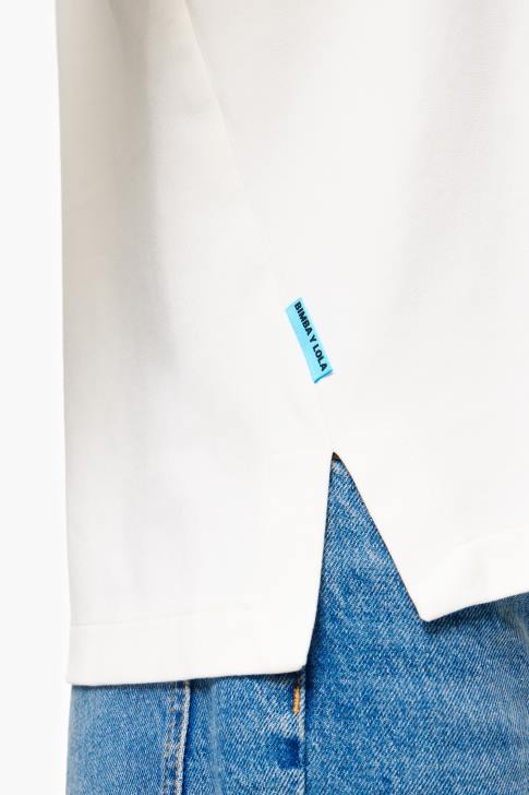 Bimba Y Lola плетена тениска бяло облекло 28R6R300