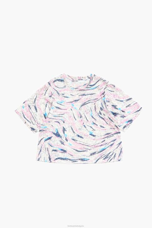 Bimba Y Lola квадратна тениска с принт на пеперудени крила бяло облекло 28R6R302