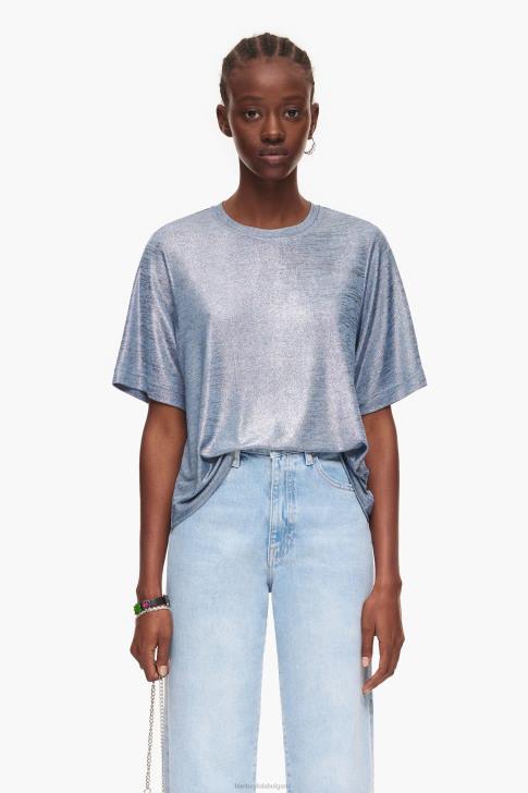 Bimba Y Lola тениска от фолио течно синьо облекло 28R6R306