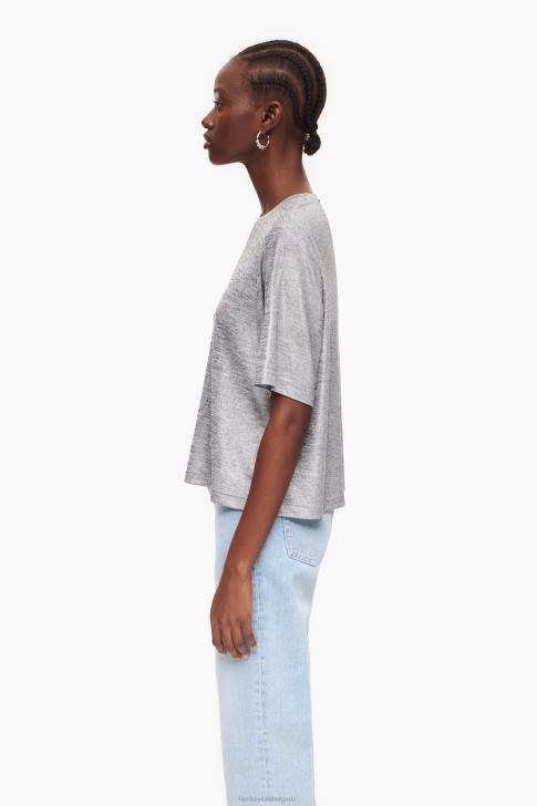 Bimba Y Lola тениска от фолио течно сиво облекло 28R6R307