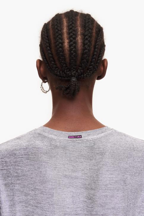 Bimba Y Lola тениска от фолио течно сиво облекло 28R6R307