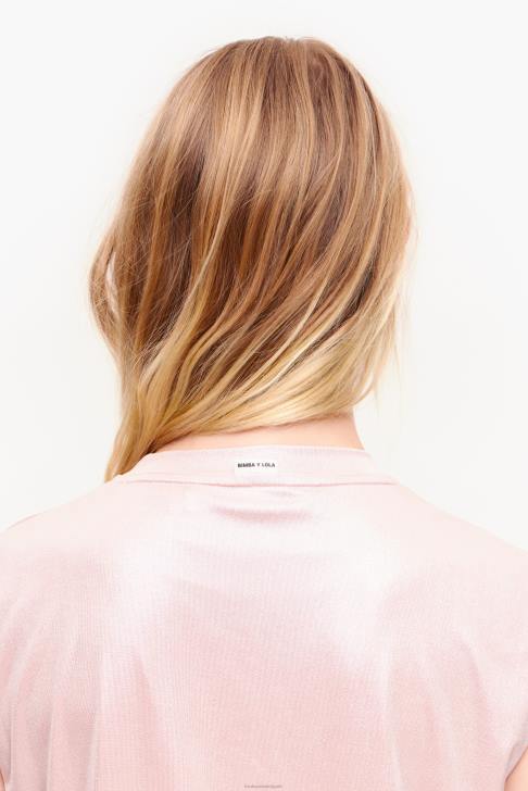 Bimba Y Lola къса флуидна тениска розово облекло 28R6R308