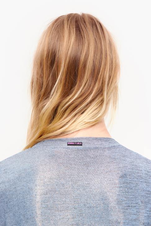 Bimba Y Lola къса флуидна тениска син облекло 28R6R309