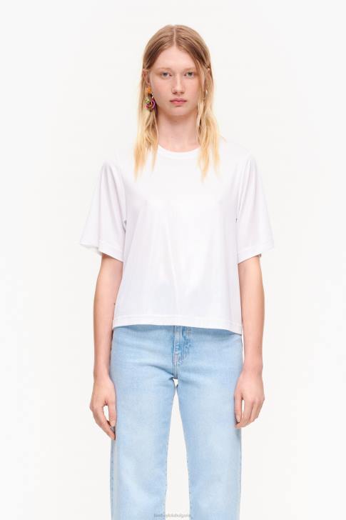 Bimba Y Lola къса флуидна тениска бяло облекло 28R6R310