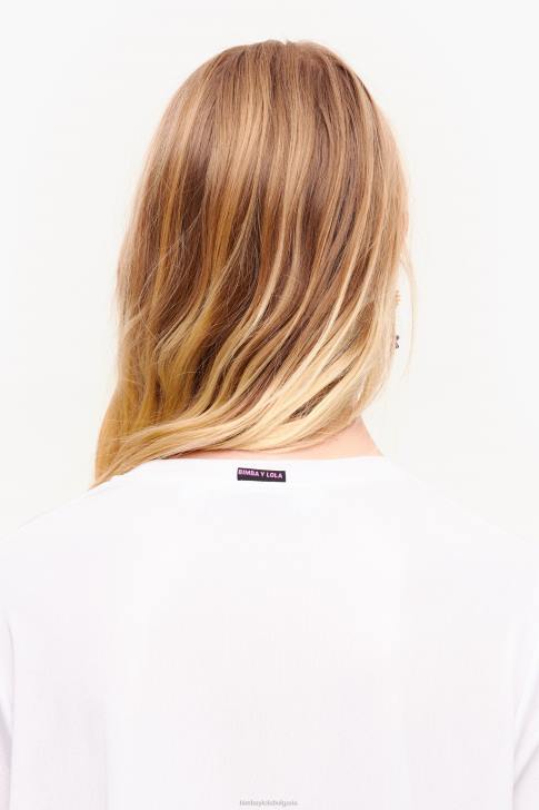 Bimba Y Lola къса флуидна тениска бяло облекло 28R6R310