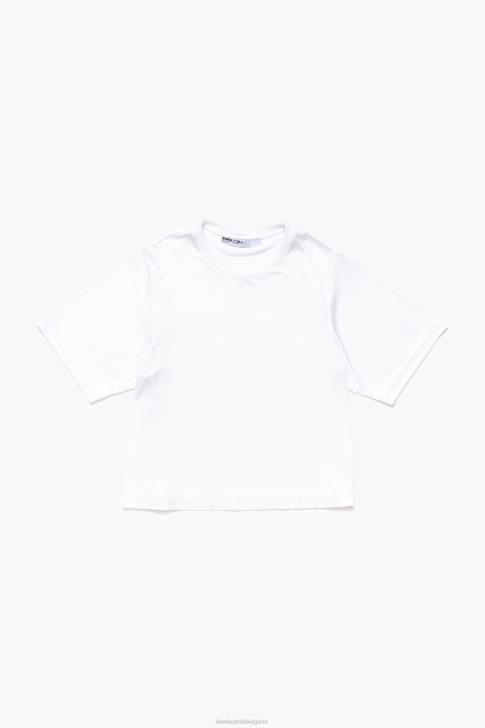 Bimba Y Lola къса флуидна тениска бяло облекло 28R6R310