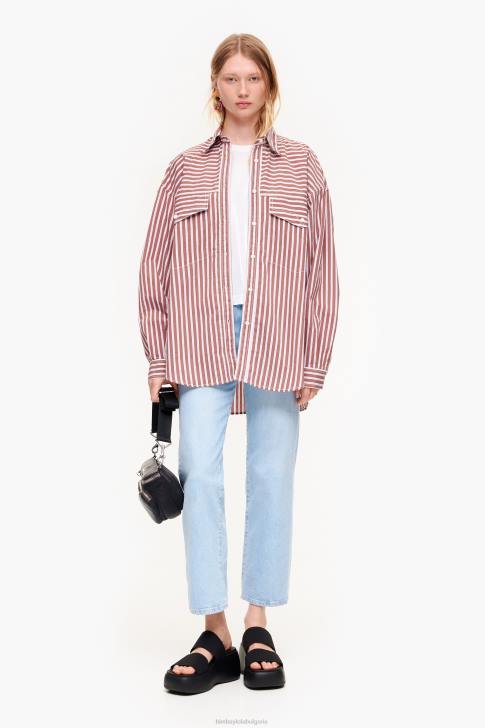 Bimba Y Lola къса флуидна тениска бяло облекло 28R6R310