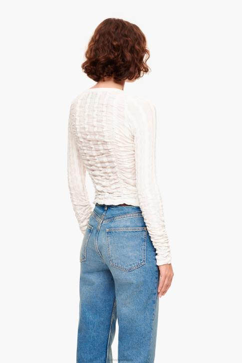 Bimba Y Lola вталена тениска с текстура слонова кост облекло 28R6R312