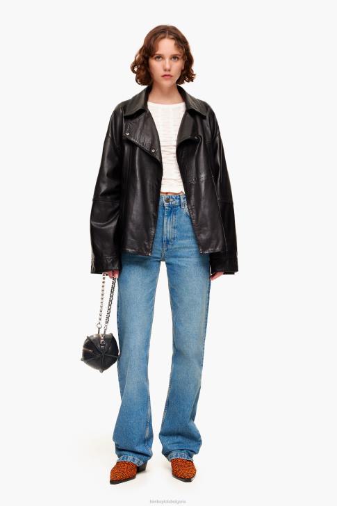 Bimba Y Lola вталена тениска с текстура слонова кост облекло 28R6R312