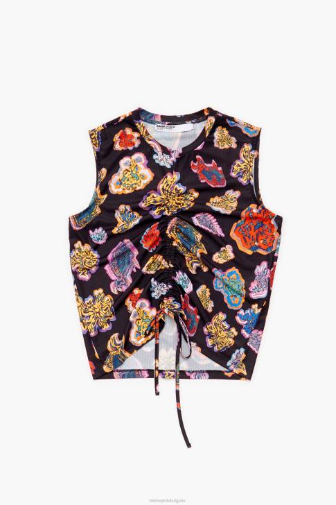 Bimba Y Lola тениска fish sea черен облекло 28R6R262