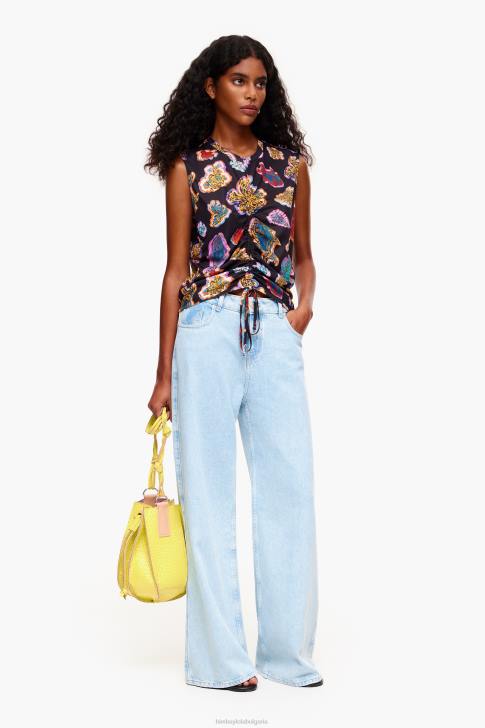 Bimba Y Lola тениска fish sea черен облекло 28R6R262