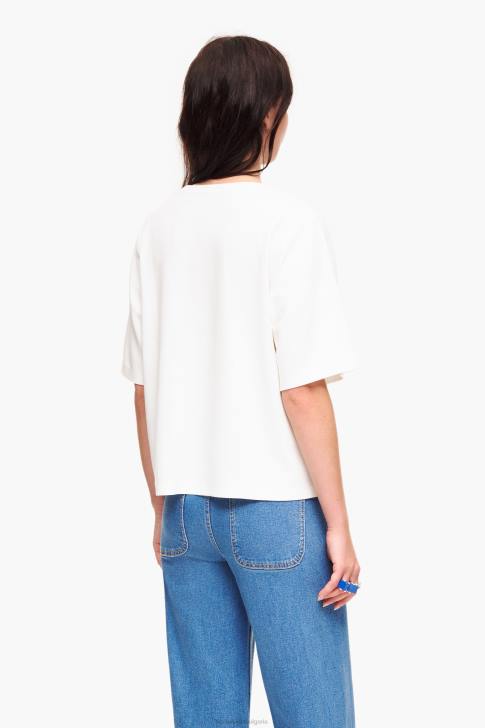 Bimba Y Lola ponte di roma къса тениска слонова кост облекло 28R6R257