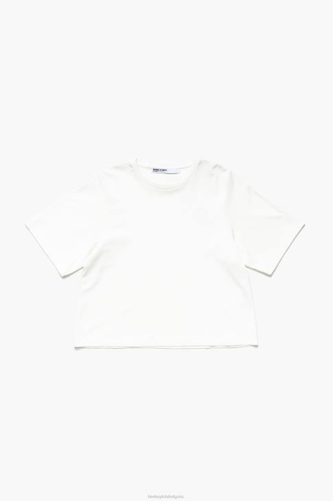 Bimba Y Lola ponte di roma къса тениска слонова кост облекло 28R6R257