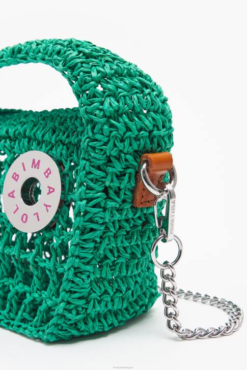 Bimba Y Lola чанта за скитник от рафия зелено аксесоари 28R6R10