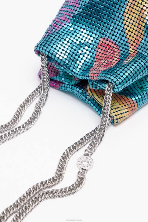 Bimba Y Lola мрежеста чанта тип кофа с принт банани аквамарин аксесоари 28R6R145