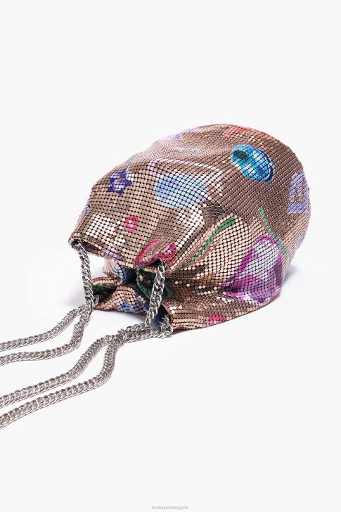 Bimba Y Lola мрежеста чанта с принт на паднали бижута златист аксесоари 28R6R147