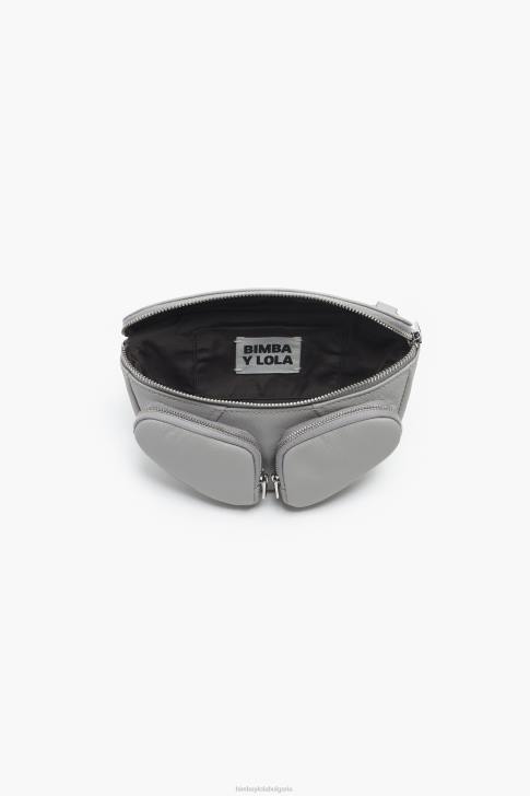 Bimba Y Lola кожена джобна чанта сиво аксесоари 28R6R15