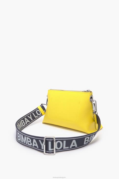 Bimba Y Lola кожена трапецовидна чанта жълто аксесоари 28R6R48