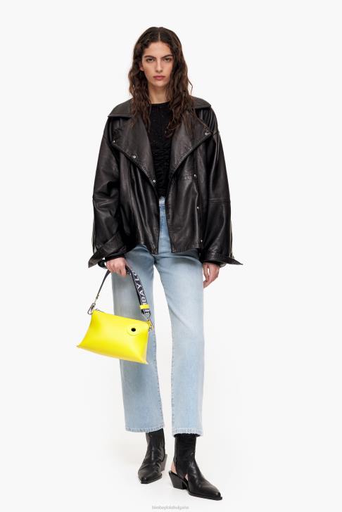 Bimba Y Lola кожена трапецовидна чанта жълто аксесоари 28R6R48