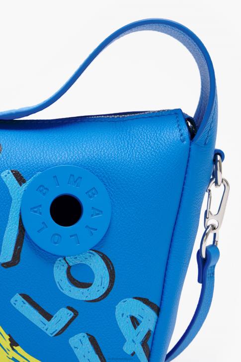 Bimba Y Lola кожена чанта за скитник с принт на банан син аксесоари 28R6R56