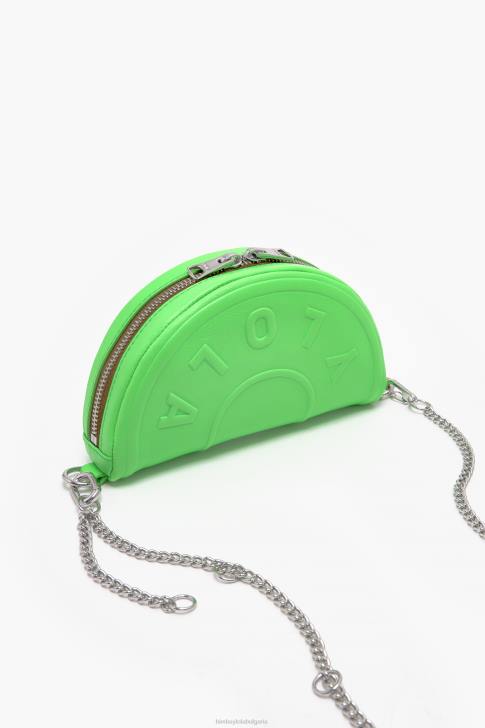 Bimba Y Lola кожена чимо чанта неоново зелено аксесоари 28R6R67