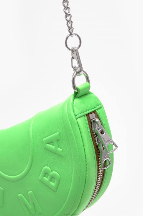 Bimba Y Lola кожена чимо чанта неоново зелено аксесоари 28R6R67