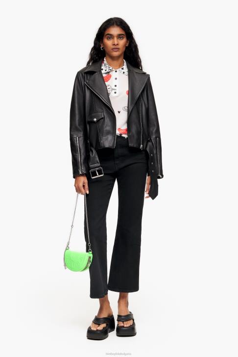 Bimba Y Lola кожена чимо чанта неоново зелено аксесоари 28R6R67