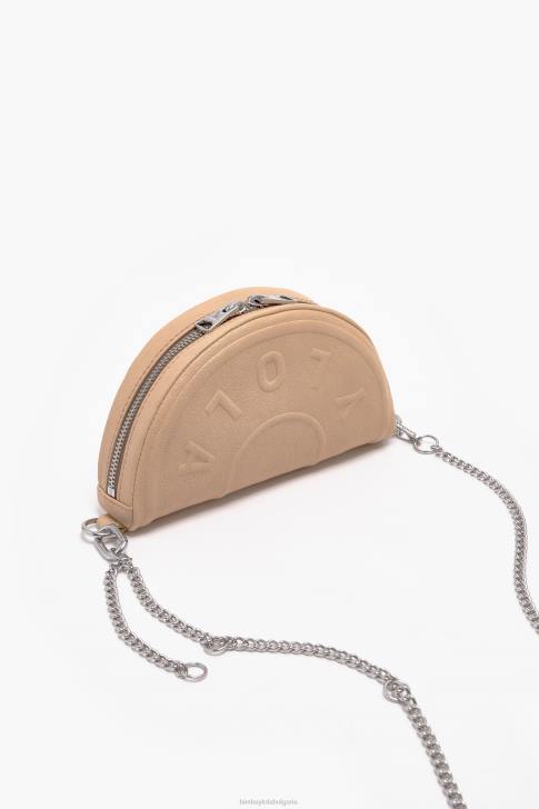 Bimba Y Lola кожена чимо чанта пясък аксесоари 28R6R68