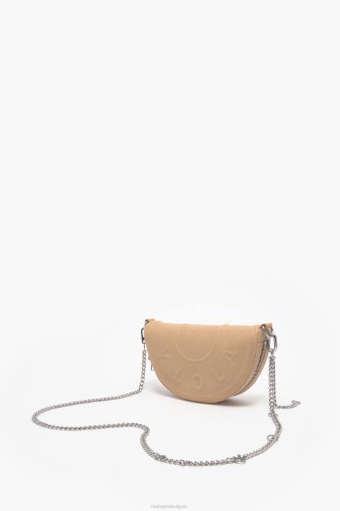 Bimba Y Lola кожена чимо чанта пясък аксесоари 28R6R68