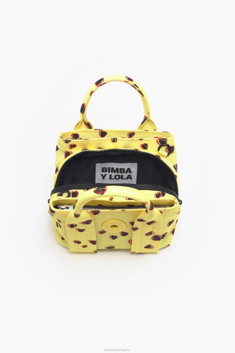 Bimba Y Lola найлонова чанта с принт на малки сърца жълто аксесоари 28R6R79