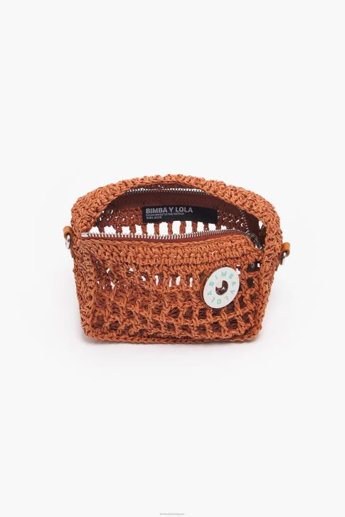 Bimba Y Lola чанта за скитник от рафия оранжево аксесоари 28R6R9