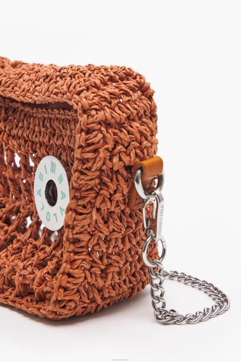 Bimba Y Lola чанта за скитник от рафия оранжево аксесоари 28R6R9
